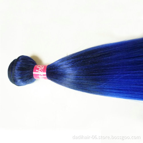 cheap factory price ombre two tone colored straight synthetic hair weave, soft diana synthetic yaki hair pieces raw material